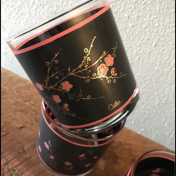 4 Verres vintage cerisiers Japonais en fleurs.
Marque Cutler de collection - Picture 2 of 3